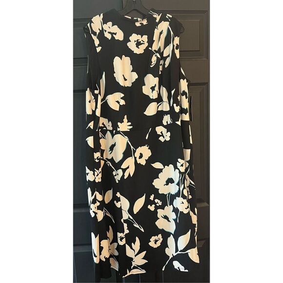 Maggy London Women's High Neck Empire Waist Midi Dress Career Workwear - Picture 3 of 9